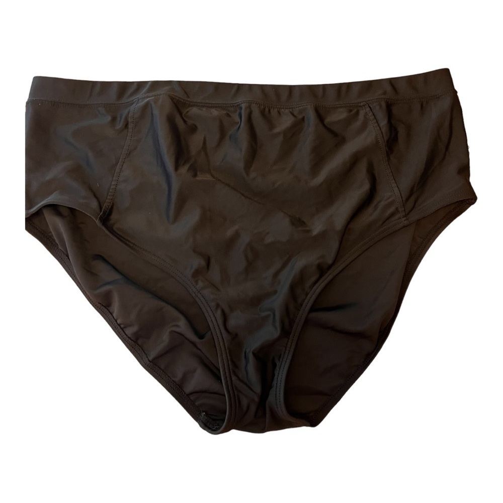Simon Chang Two-Piece Tankini Swimsuit in Neutral Black, Tan & Gold - Picture 10 of 15